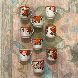 Small hand painted Japanese tea cups